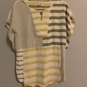 Anthropologie Striped Short Sleeve Shirt